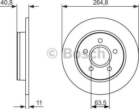 BOSCH 0 986 479 955 - 0 986 479 955 диск тормозной задний!\ Ford Focus 1.4-2.0/TDCi 04> autosila-amz.com