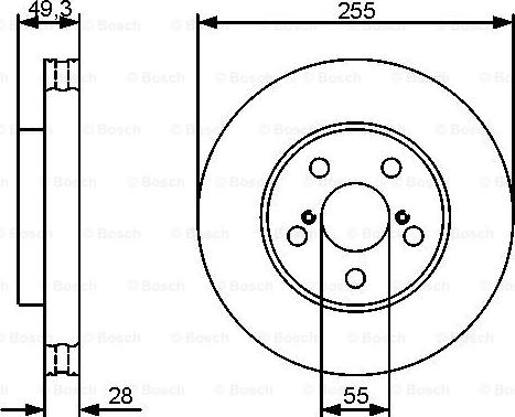 BOSCH 0 986 479 490 - Тормозной диск autosila-amz.com