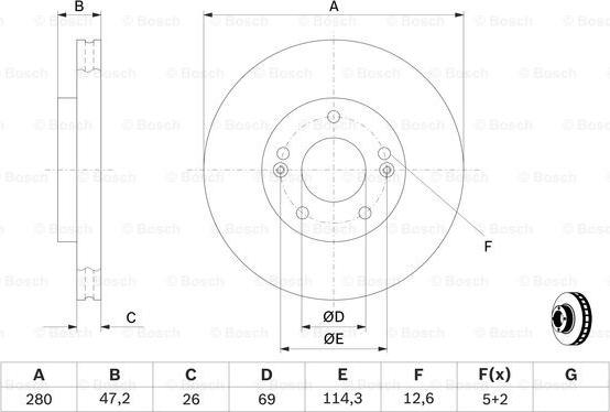 BOSCH 0 986 479 460 - Тормозной диск autosila-amz.com