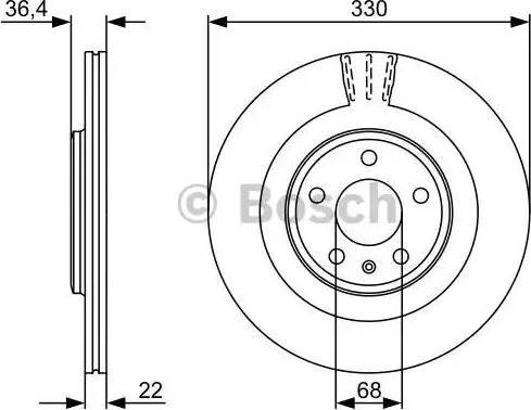 BOSCH 0 986 479 522 - Тормозной диск autosila-amz.com