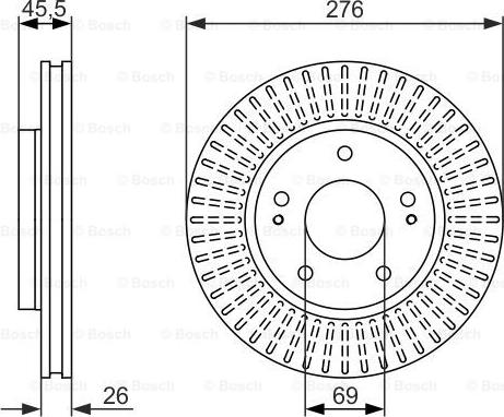 BOSCH 0 986 479 604 - Диск тормозной передний вентилируемый D276мм 5 отв autosila-amz.com