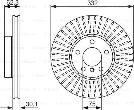 BOSCH 0 986 479 624 - Тормозной диск autosila-amz.com