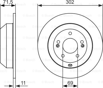 BOSCH 0 986 479 081 - 0 986 479 081 диск тормозной задний!\ Kia Sorento, Hyundai SantaFe 2.4/2.0CRDi-2.2CRDi 09> autosila-amz.com