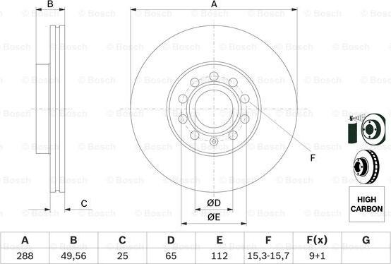 BOSCH 0 986 479 088 - Тормозной диск autosila-amz.com