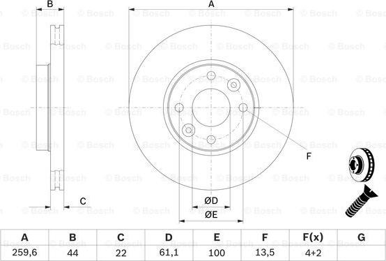 BOSCH 0 986 479 B73 - Тормозной диск autosila-amz.com