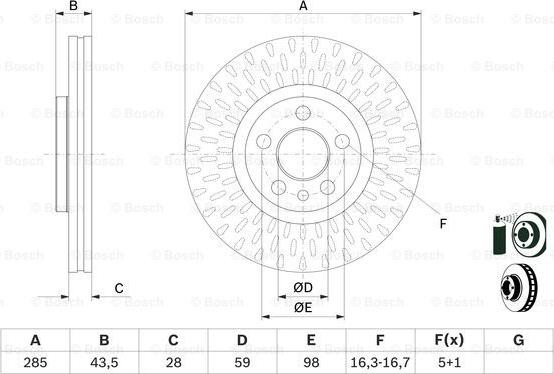 BOSCH 0 986 479 114 - Тормозной диск autosila-amz.com