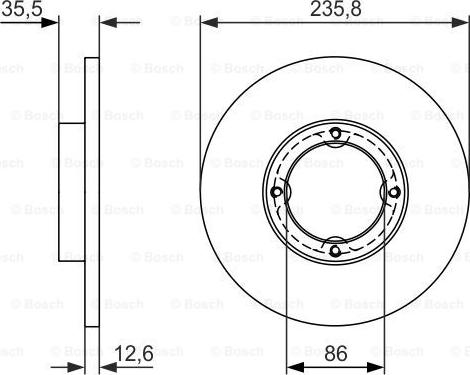 BOSCH 0 986 479 898 - Тормозной диск autosila-amz.com