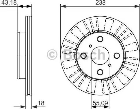 BOSCH 0 986 479 867 - Тормозной диск autosila-amz.com