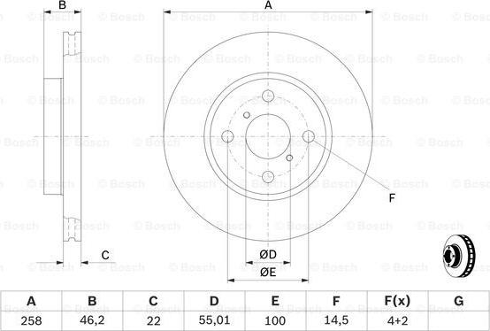 BOSCH 0 986 479 363 - Тормозной диск autosila-amz.com