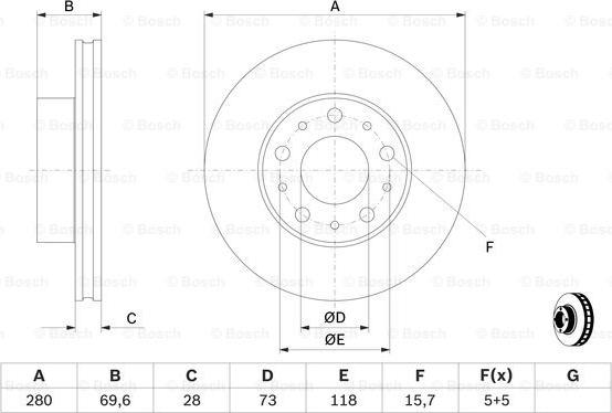 BOSCH 0 986 479 B99 - 0 986 479 B99 диск тормозной передний!\ Fiat Ducato 2.2D/2.3D/3.0D 06> autosila-amz.com