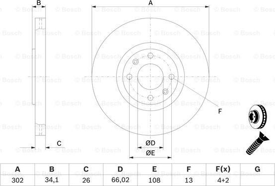 BOSCH 0 986 479 288 - Тормозной диск autosila-amz.com