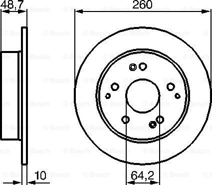 BOSCH 0 986 479 225 - Тормозной диск autosila-amz.com