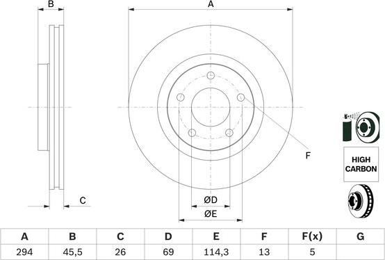 BOSCH 0 986 479 745 - Тормозной диск autosila-amz.com