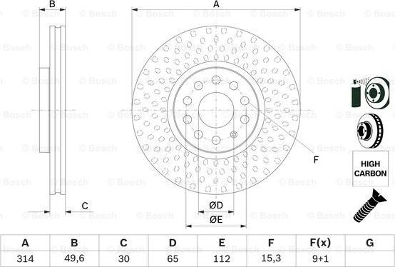 BOSCH 0 986 479 735 - Тормозной диск autosila-amz.com