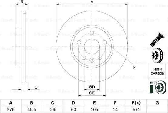 BOSCH 0 986 479 D92 - Тормозной диск autosila-amz.com