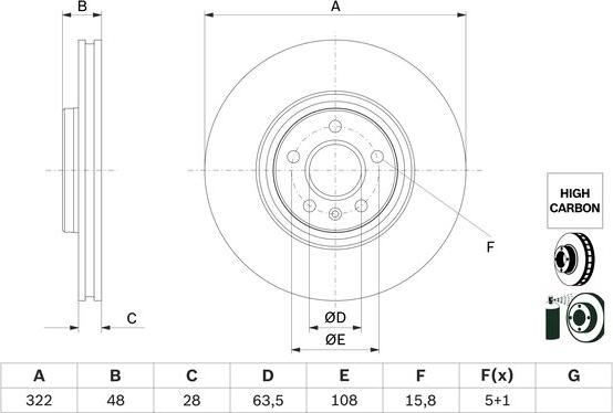 BOSCH 0 986 479 F90 - Тормозной диск autosila-amz.com