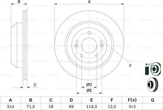 BOSCH 0 986 479 F43 - Тормозной диск autosila-amz.com