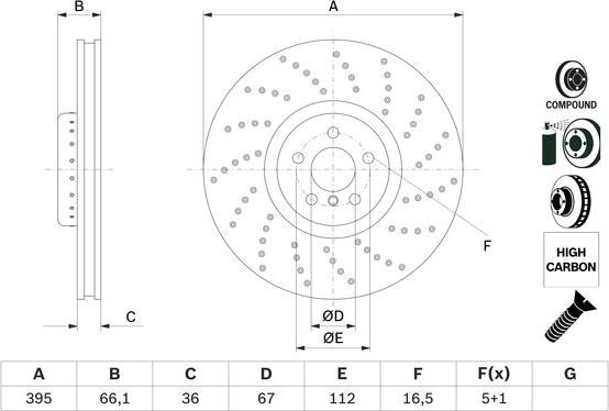 BOSCH 0 986 479 F55 - Тормозной диск autosila-amz.com