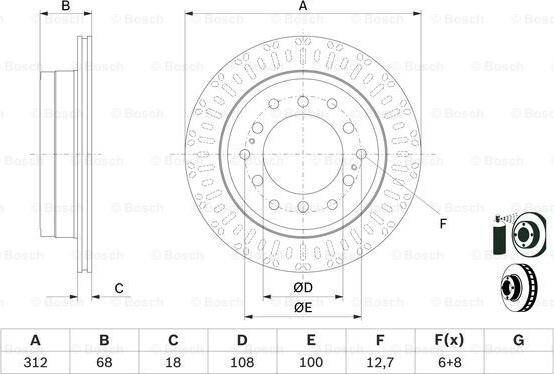 BOSCH 0 986 479 F07 - Тормозной диск autosila-amz.com