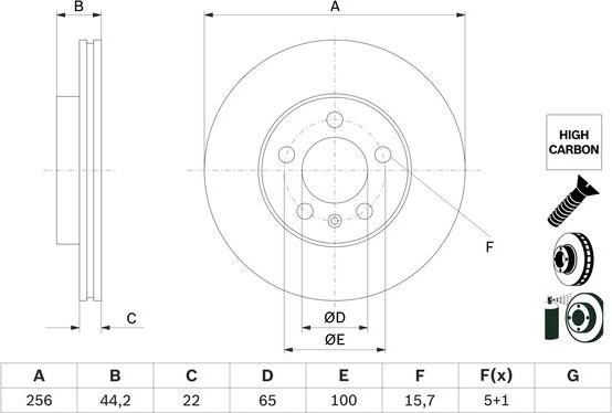 BOSCH 0 986 479 F32 - Тормозной диск autosila-amz.com