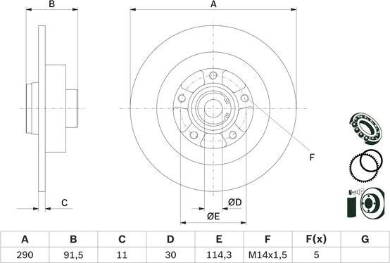 BOSCH 0 986 479 F24 - Тормозной диск autosila-amz.com