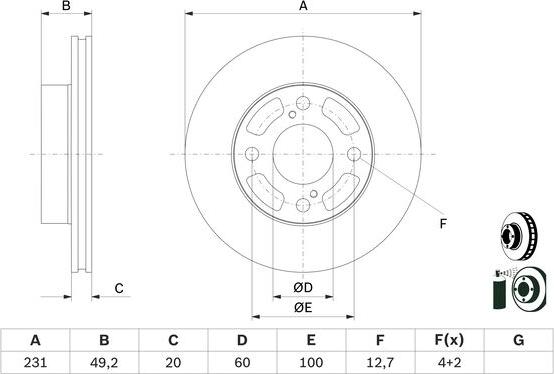 BOSCH 0 986 479 G91 - Тормозной диск autosila-amz.com