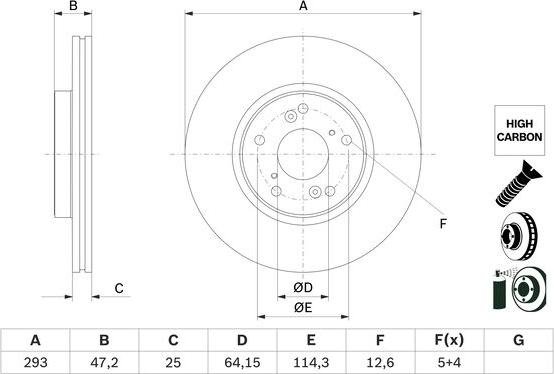 BOSCH 0 986 479 G58 - Тормозной диск autosila-amz.com