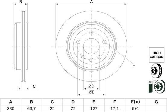 BOSCH 0 986 479 G87 - Тормозной диск autosila-amz.com