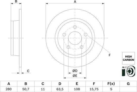 BOSCH 0 986 479 G71 - Тормозной диск autosila-amz.com