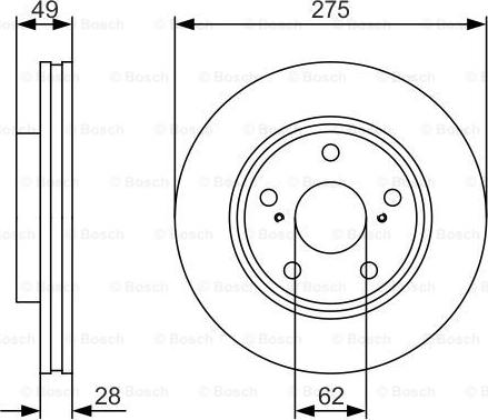 BOSCH 0 986 479 R58 - Тормозной диск autosila-amz.com