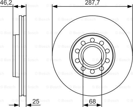 BOSCH 0 986 479 S19 - 0 986 479 S19 диск тормозной передний! 10 отв.\ Skoda SuberB <08, VW Passat 1.6-2.8i/1.9TDi <05 autosila-amz.com