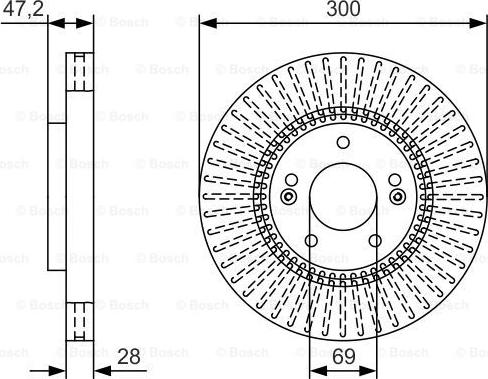 BOSCH 0 986 479 U43 - Тормозной диск autosila-amz.com