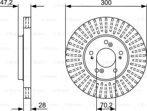 BOSCH 0 986 479 V58 - Диск торм передн HONDA Accord 2.2i Typ R Sedan 01.1999 - 02.2003; Legend 3.5i 24V 04.1998 - 12.2004; Legend 3.5i 01.1996 - 10.20 autosila-amz.com