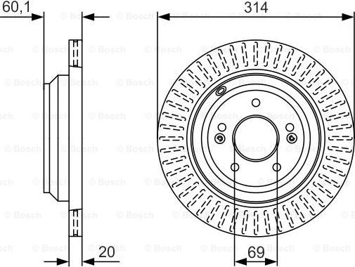 BOSCH 0 986 479 V11 - Тормозной диск autosila-amz.com