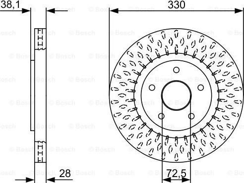 BOSCH 0 986 479 V85 - Тормозной диск autosila-amz.com