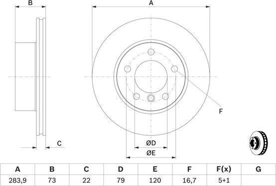 BOSCH 0 986 479 W60 - Тормозной диск autosila-amz.com