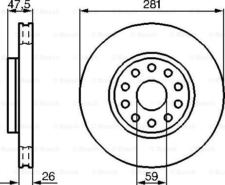 BOSCH 0 986 478 460 - Диск тормозной ALFA ROMEO: 166 98- LANCIA: KAPPA 94-01, KAPPA SW 96-01, KAPPA купе 96-01 autosila-amz.com