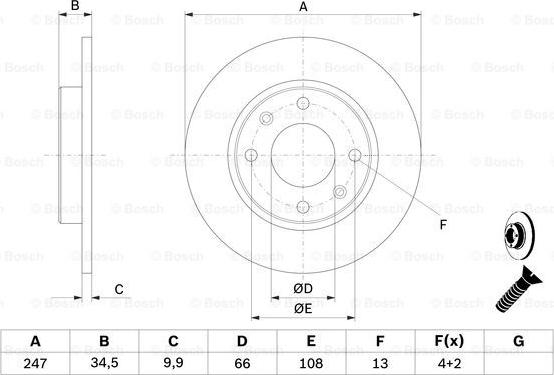 BOSCH 0 986 479 C54 - Тормозной диск autosila-amz.com