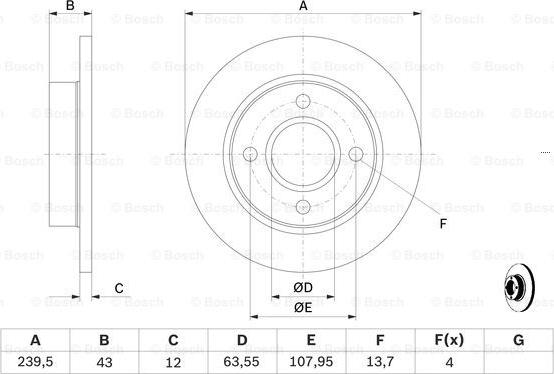 BOSCH 0 986 478 856 - 0 986 478 856 диск тормозной передний!\ Ford Fiesta 1.8 95> autosila-amz.com