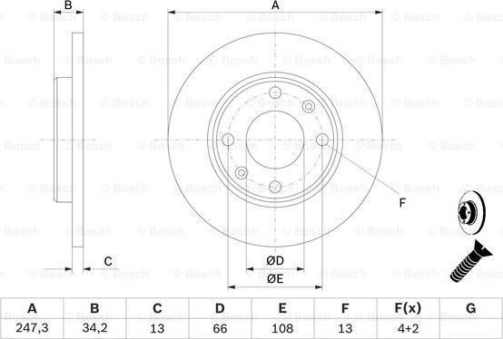 BOSCH 0 986 478 887 - Тормозной диск autosila-amz.com