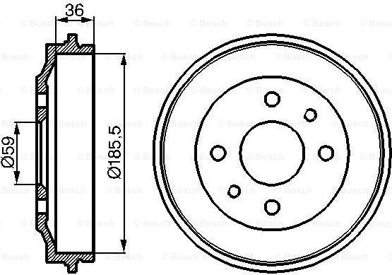 BOSCH 0 986 477 055 - Тормозной барабан autosila-amz.com