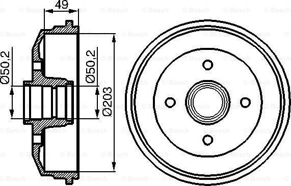 BOSCH 0986477050 - Тормозной барабан autosila-amz.com