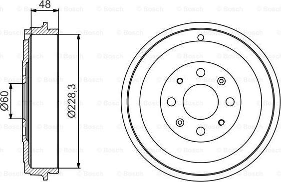 BOSCH 0 986 477 208 - Тормозной барабан autosila-amz.com