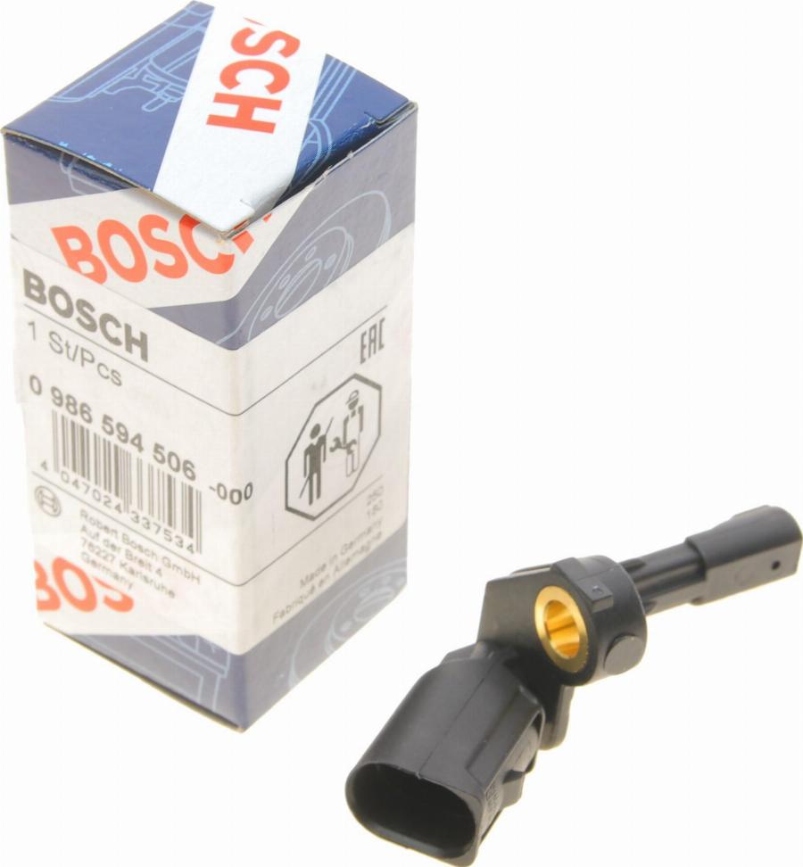 BOSCH 0 986 594 506 - Датчик ABS, частота вращения колеса autosila-amz.com