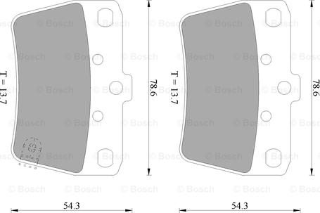 BOSCH 0 986 505 076 - Тормозные колодки, дисковые, комплект autosila-amz.com