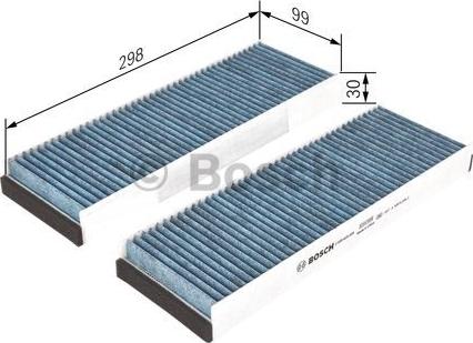 BOSCH 0 986 628 505 - Фильтр салона с актив угл (Filter+) autosila-amz.com