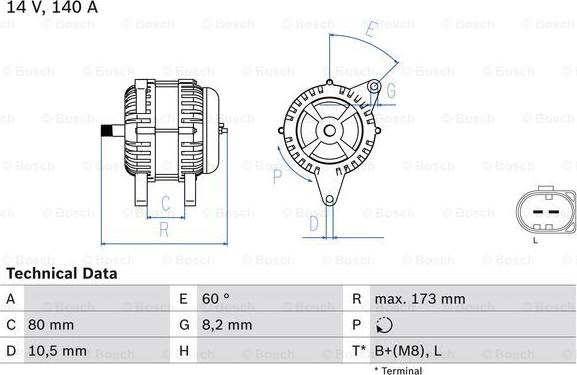 BOSCH 0 986 049 950 - Генератор autosila-amz.com