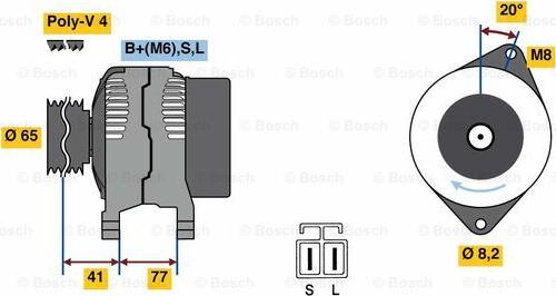 BOSCH 0 986 049 900 - Генератор autosila-amz.com