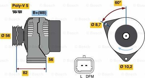 BOSCH 0 986 049 910 - Генератор autosila-amz.com