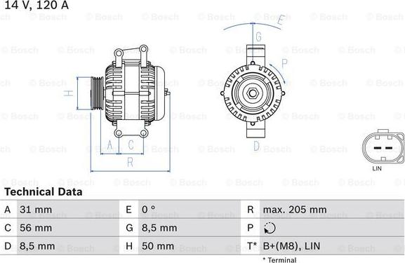 BOSCH 0 986 049 010 - Генератор autosila-amz.com